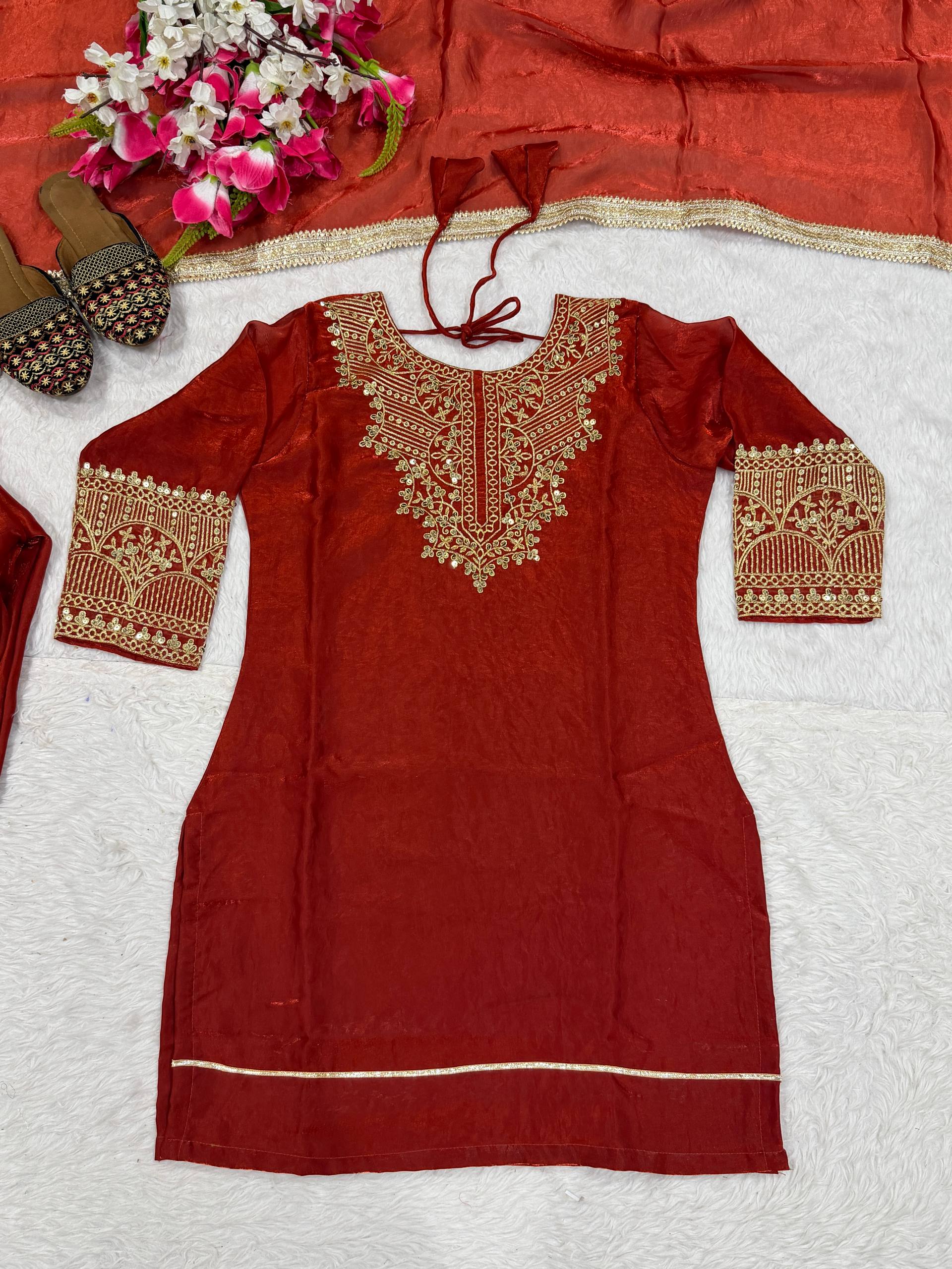 Midnight Terracotta Luminous Salwar Set